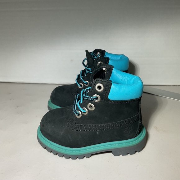 Timberland Black and Blue Toddler Boots Size 4 - Picture 9 of 9